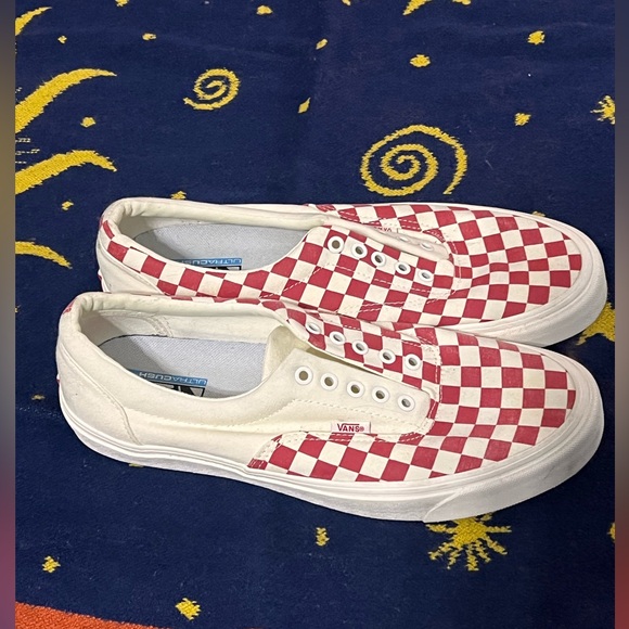 Vans Red and White Checkered Canvas Shoes - Picture 2 of 2
